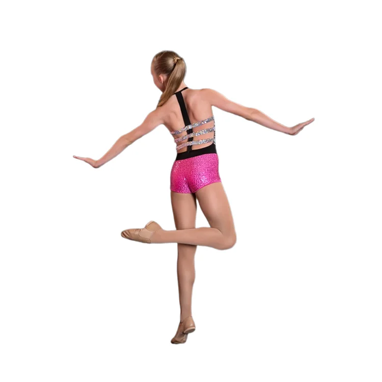 Summer Hot sale Yellow sequin with Black White printing  high quality dance performance dress