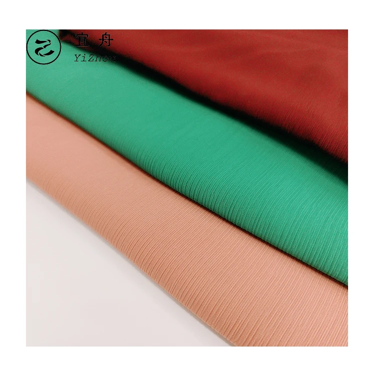 Crinkle Chiffon fabric 100D 115gsm 100% polyester fashion fabric for women dress shirts daily wear 41 colors crinkled chiffon