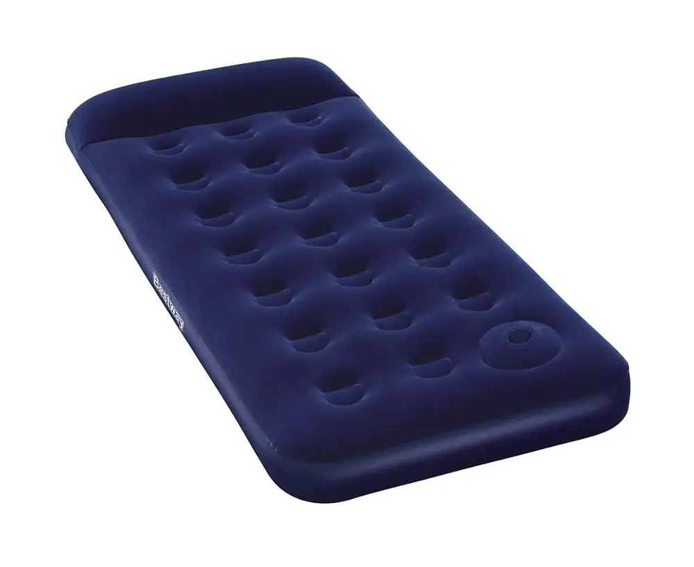 Promotional various durable using rectangular shape car air bed inflatable camping equipment single flocked inflatable mattress