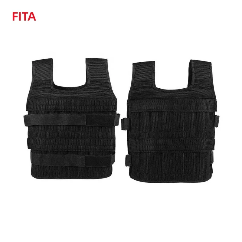 10kg Steel Plate Custom logo High Quality Black Jacket Men Training Adjustable Fitness Plate Carrier Loading Weight Vest