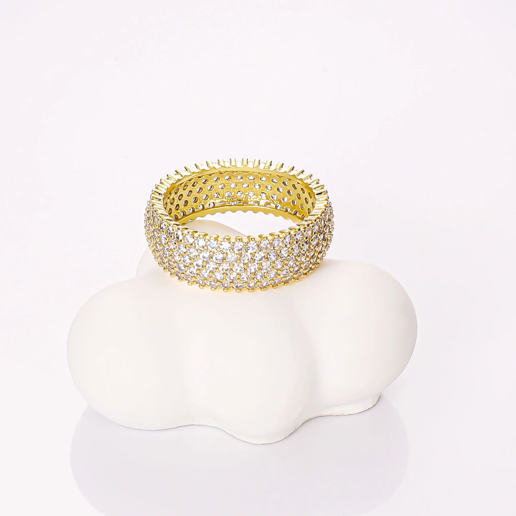CM 14k Gold Jewelry Wholesale Arious New Styles 14k Gold Plated Zircon Rings Heart-shaped love Full Diamond Fashion Ring Woman