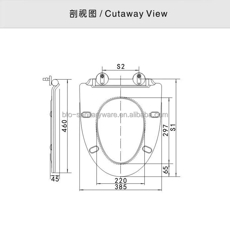 BTO Popular design sanitary ware toilet lid white slowdown soft closing toilet cover seat