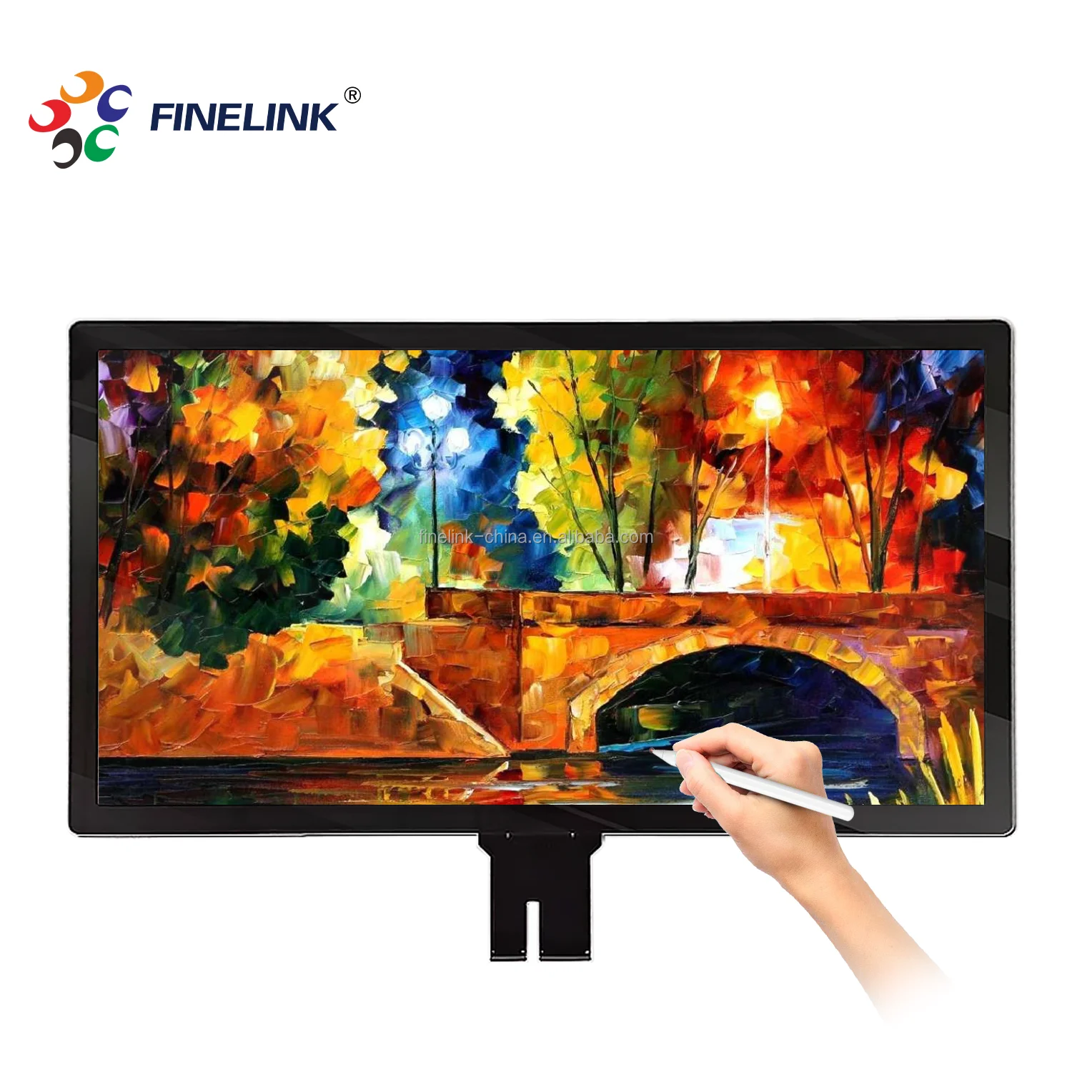 FINELINK 23.8 27 32 43 49 55 65 75 86 inch Open Frame Pcap Glass capacitive touch screen panel and EETI controller