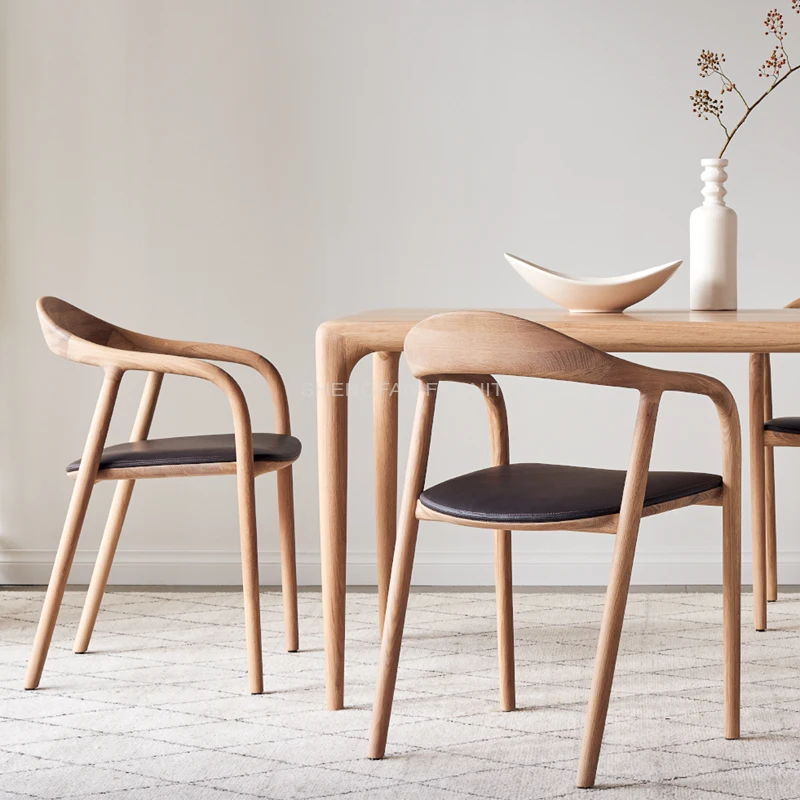 Fine Textures Natural Beech Ash Dining Brown Chair Oak Wooden Chair For Restaurant Fine Craftsmanship Cafe Hotel