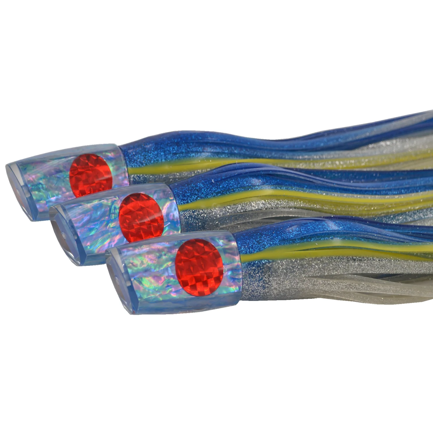 Jetted fish heads Double Colored Tinted top Marlin Tuna Tournament Fishing Skirted Big Game Lures