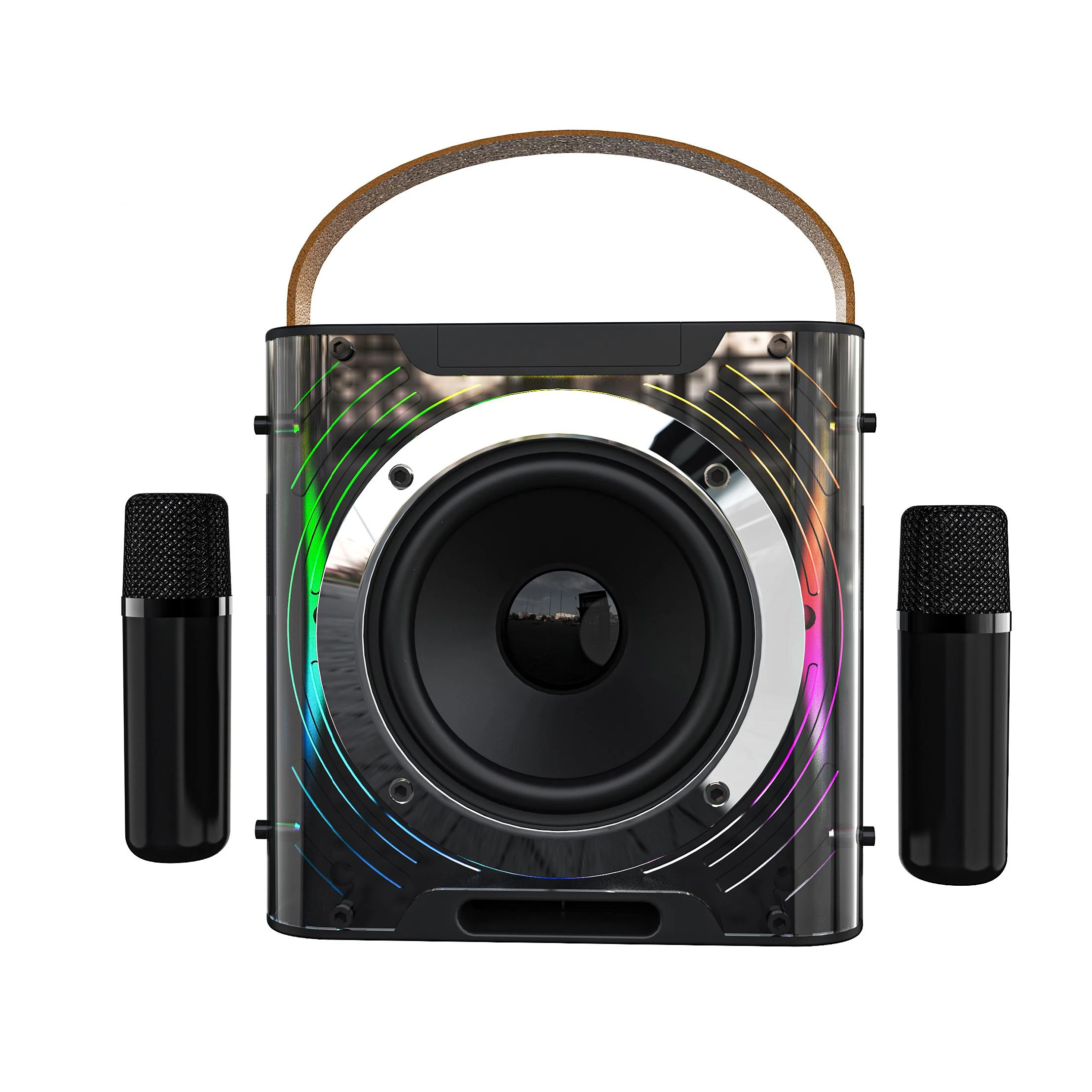 Newest 10W 4 Inch HIFI Stereo Music Player Blue tooth Speaker Microphone Karaoke speakers With RGB Light  For Home Party
