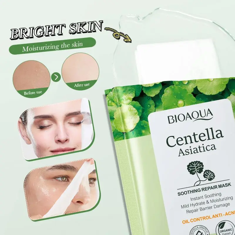 OEM BIOAQUA заводская цена гидрокотил центелла Осветляющий Уход за лицом омолаживающие натуральные ингредиенты набор для ухода кожей