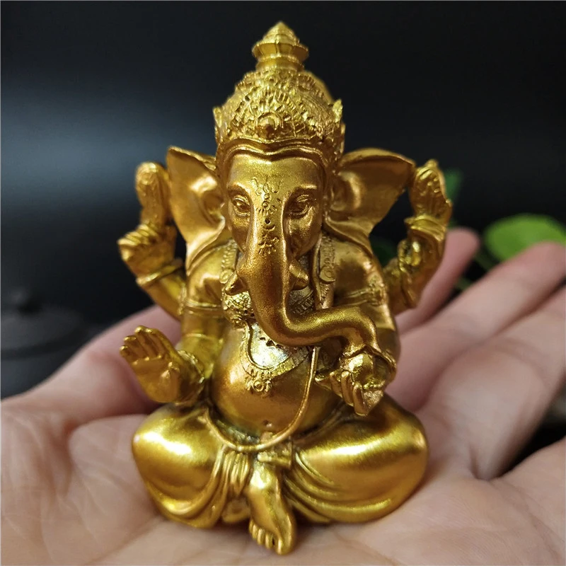 Ganesha Statue Home Decoration Elephant God Ganesh Statues in Antique Finish Hindu Ganesha Figurine Meditation Decor