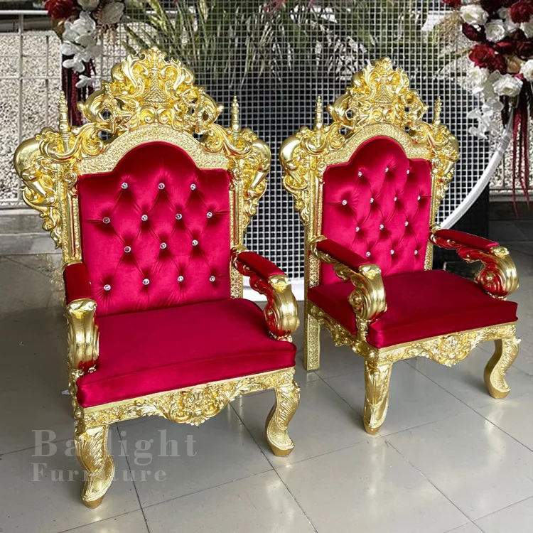 New party chair wood high back event wedding sofa hotel king queen chair