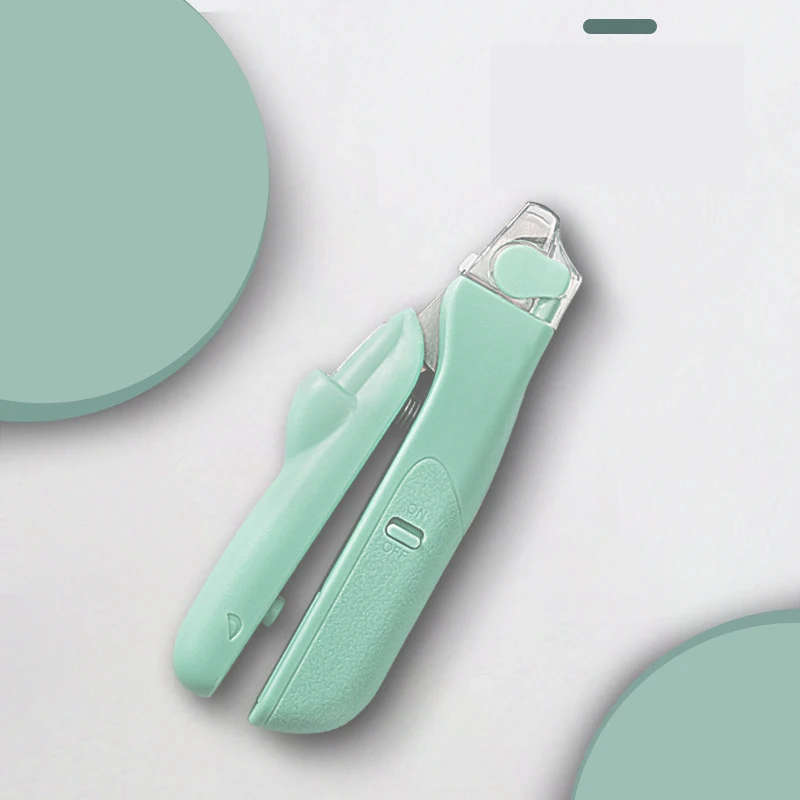 Pet grooming LED 2 in 1 Stainless Steel Dog Cat nail Clippers Paw Claw Scissors with plastic handle