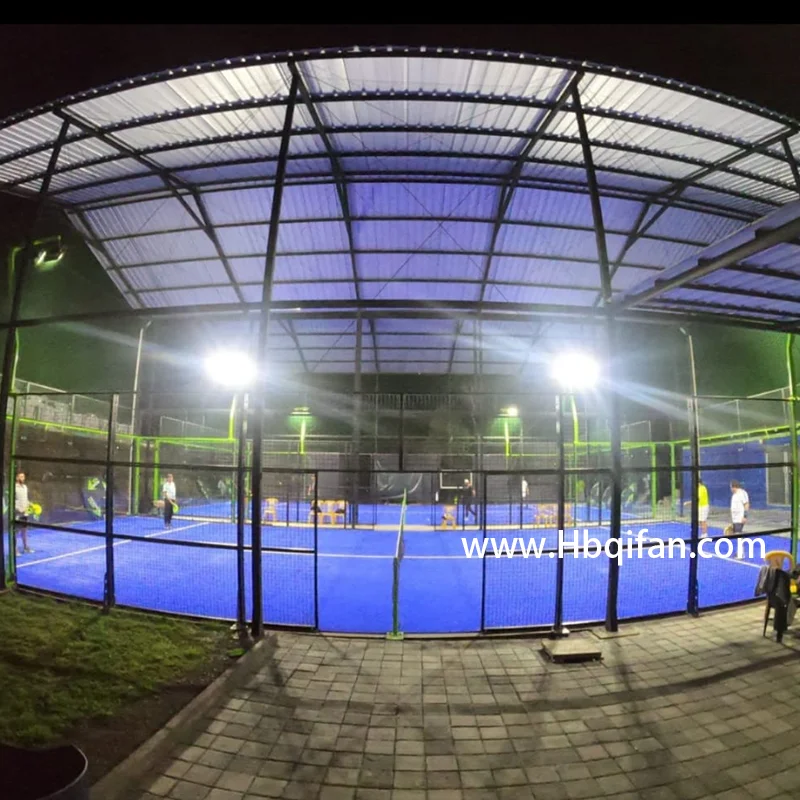 Professional Italian cancah de paddle Tennis Court Panoramic Padel Tennis Court Roof Complete Plus The Ceiling Cover Roof
