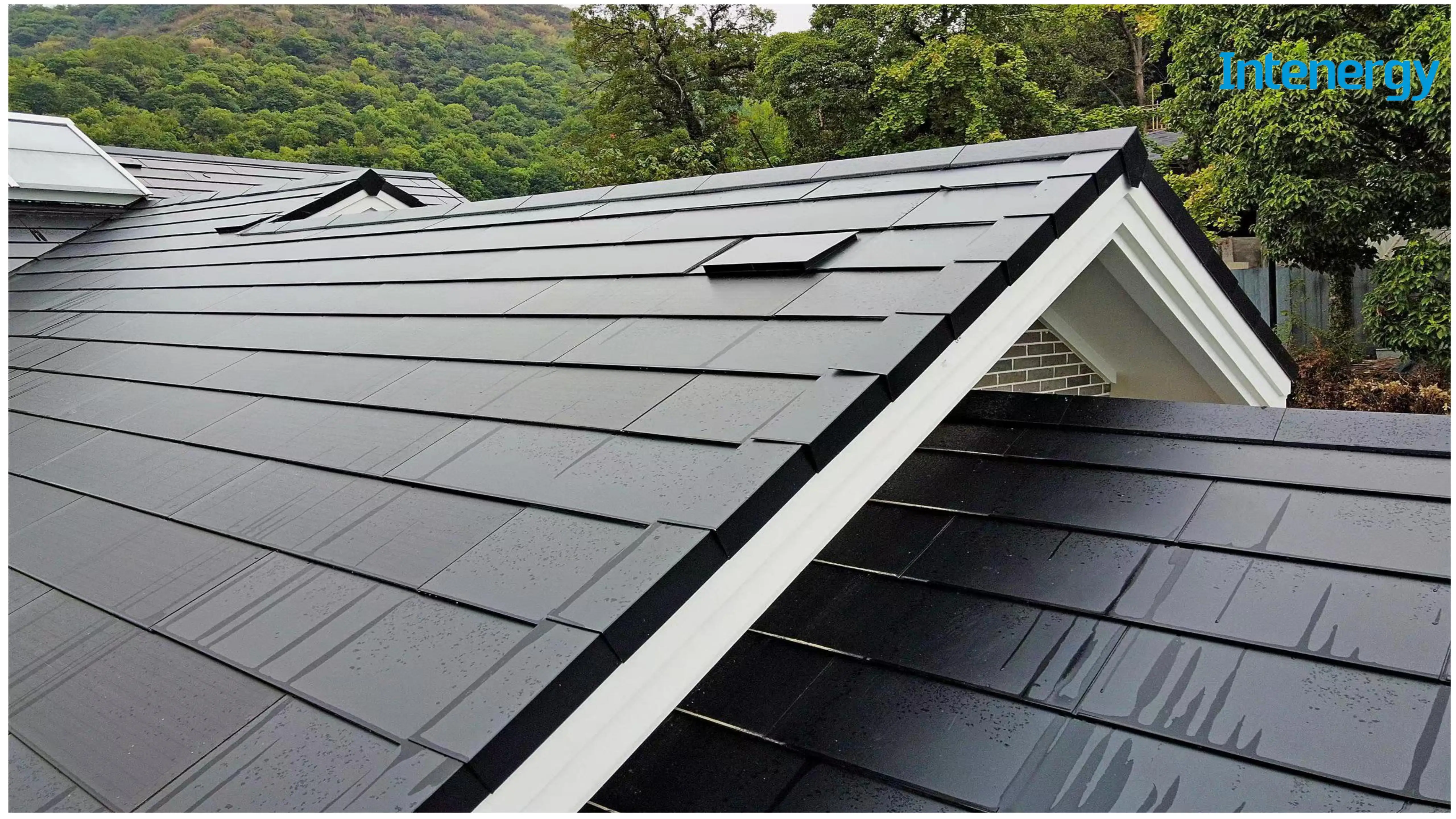 Intenergy  Solar bipv panel roof transparent solar tile and cell panel 70w system design for color BIPV
