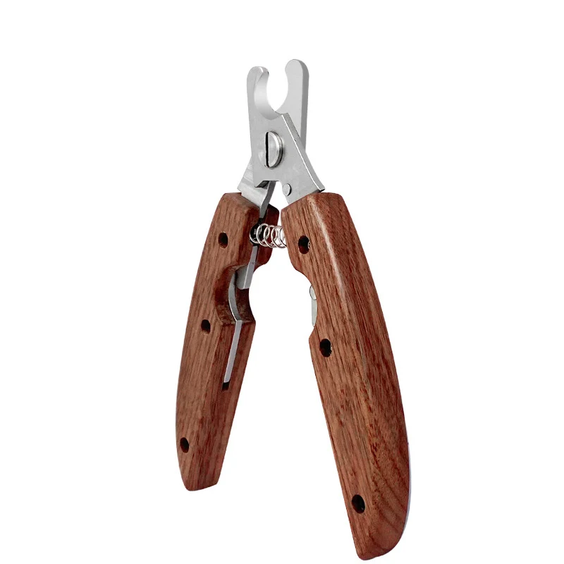 Лидер продаж на Amazon, зажим для ногтей с деревянной ручкой из нержавеющей стали для собак