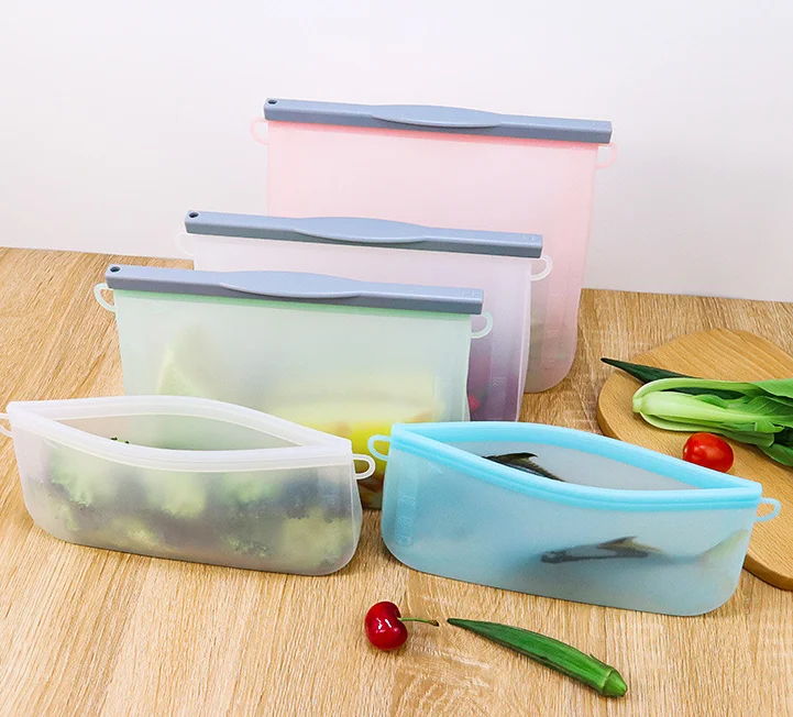 500/1000/1500ml waterproof fridge silicone food storage bag vegetable preservation reusable freezer safe food bags