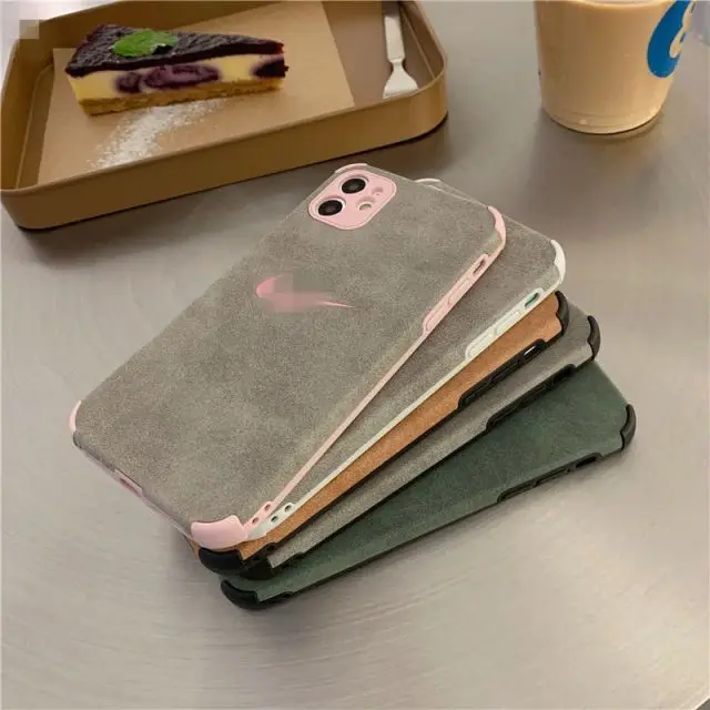 wholesale Hot selling shockproof back cover leather phone cases for iPhone 13 pro 12 11 XSmax soft TPU suede phone case