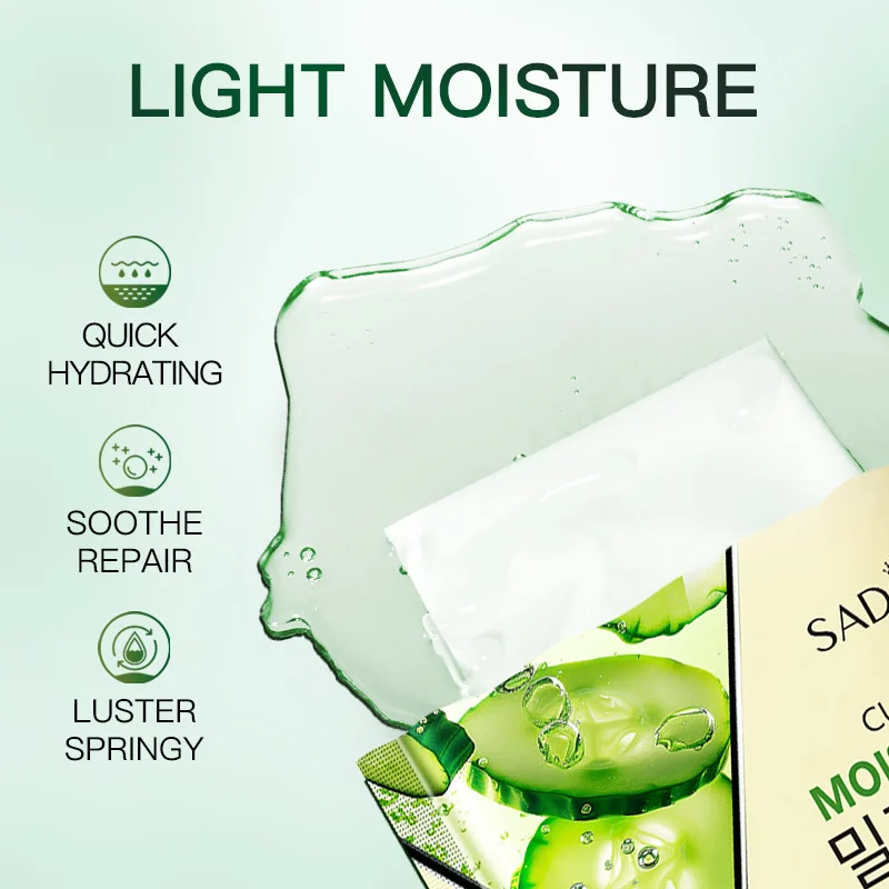 Organic Natural Soothing Moist Facial Mask Rough Cracking Skin Repairing Oil Control Cucumber Mask For Women