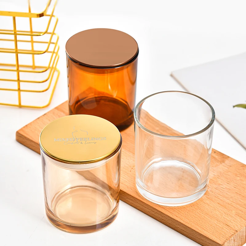 China Wholesale Empty Frosted Glass Candle Jar with Metal Lid Industry Choice for Candle Holders Lanterns & Jars