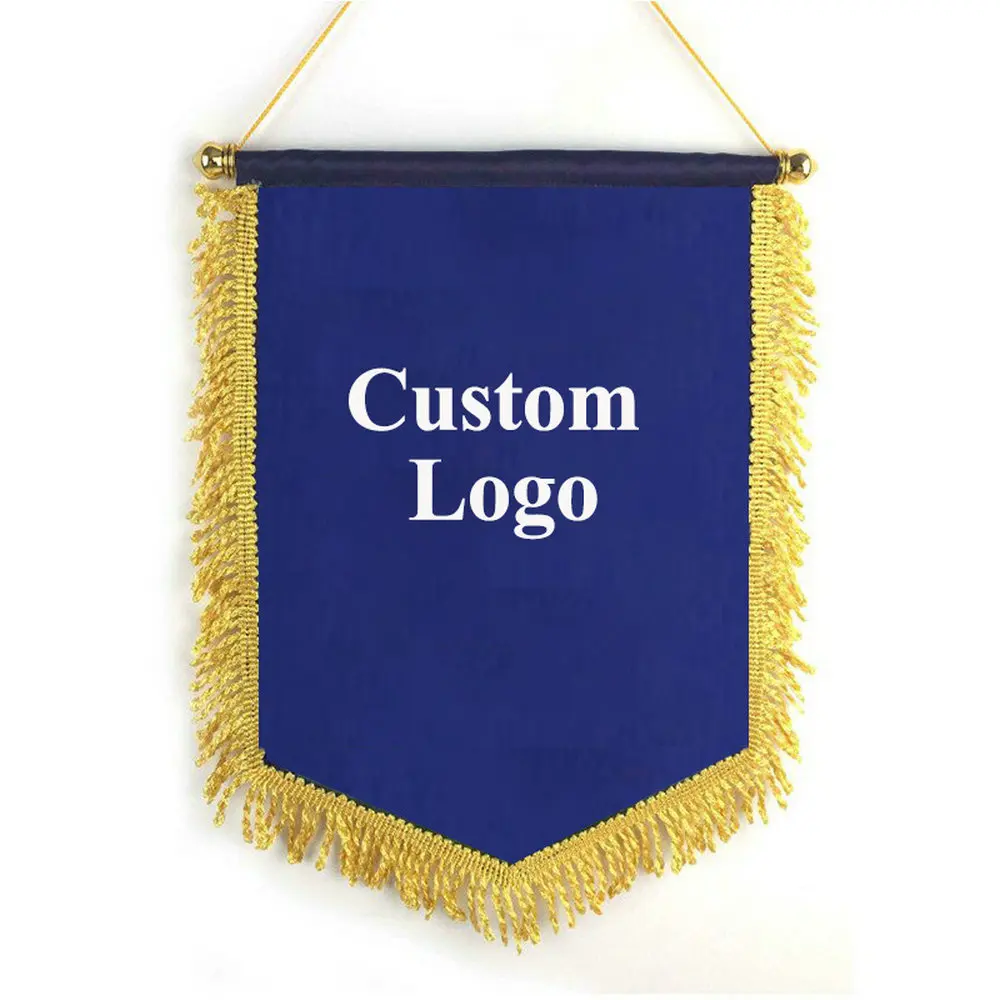 sublimation product pennants flag for car Screen Printed  Standard-Bearer Gonfalon Flag for football game 100D Polyester fabrics