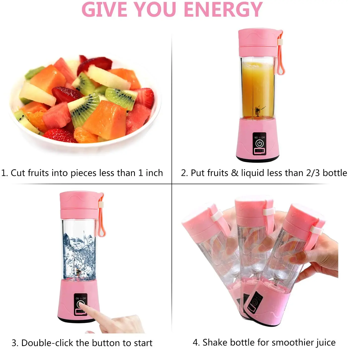 Portable Blender Usb Mixer Electric Travel Juicer Machine Licuadora Portatil Smoothie Blender