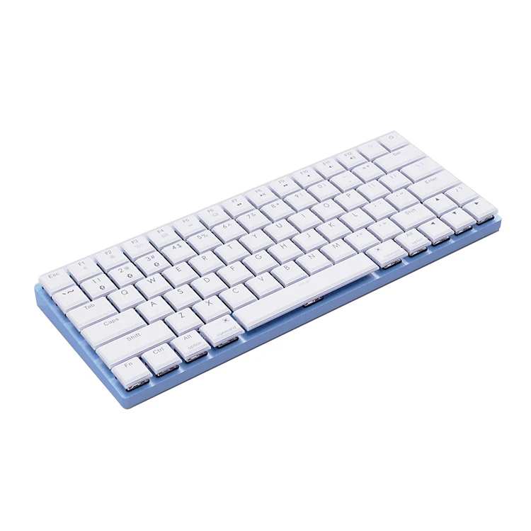 79-key dual mode wired wireless with White backlight Aluminum compact mechanical BT keyboard for PC Laptop Tablet