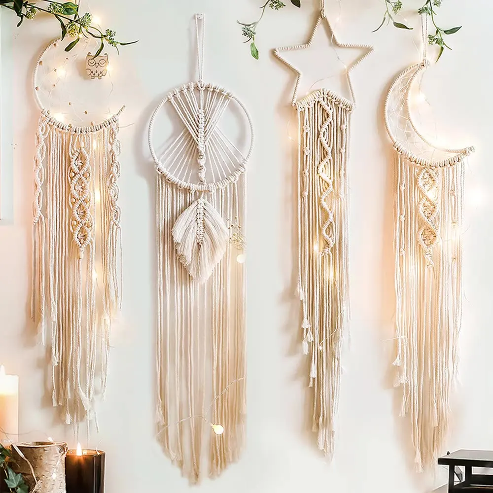Travelcool Macrame Tapestry Wall Hanging Dreamcatcher Diy Room Decoration Kids Owl Moon Star Dream Catcher Home Hogar Decor