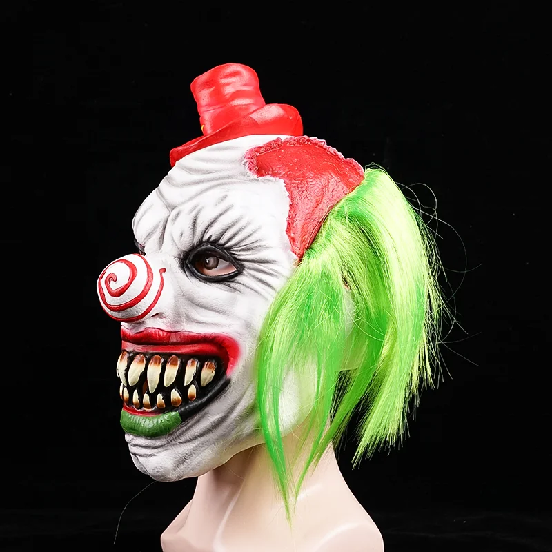 Halloween horror props Latex Horror Halloween Realistic Clown Latex Face Murder Cosplay Female Masks For Halloween