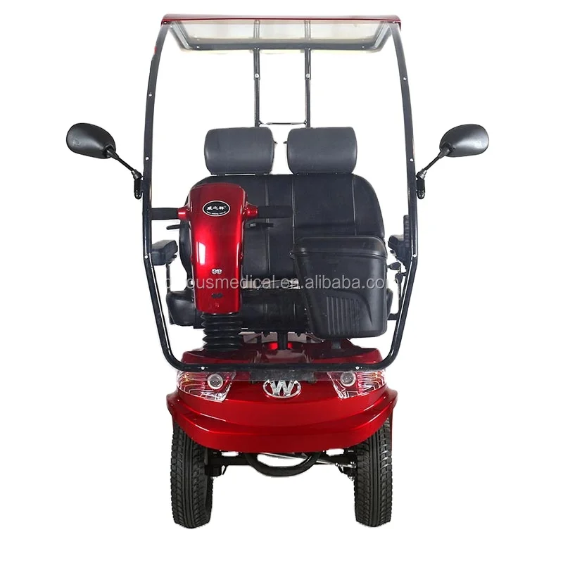 Good quality two seat  electric car  scooter for disabled power wheelchair with rain cover