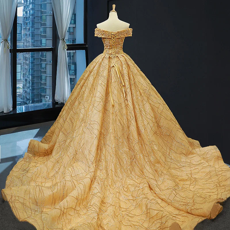 Pongee Skirt 2024 European and American Bridal Dinner Dance Art test Performance Evening Gown