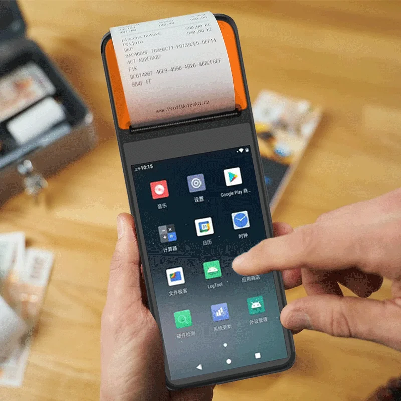 Умная портативная машина мобильный pos сканер QR-кода Android сенсорный экран POS-терминал с принтером