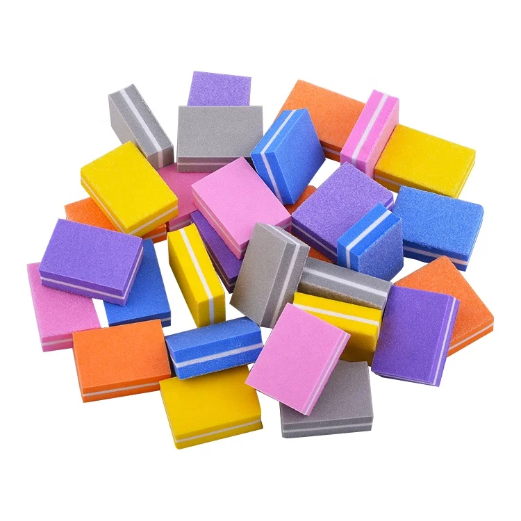 High quality custom disposable 2 ways mini nail buffer block free samples colorful small nail buffer