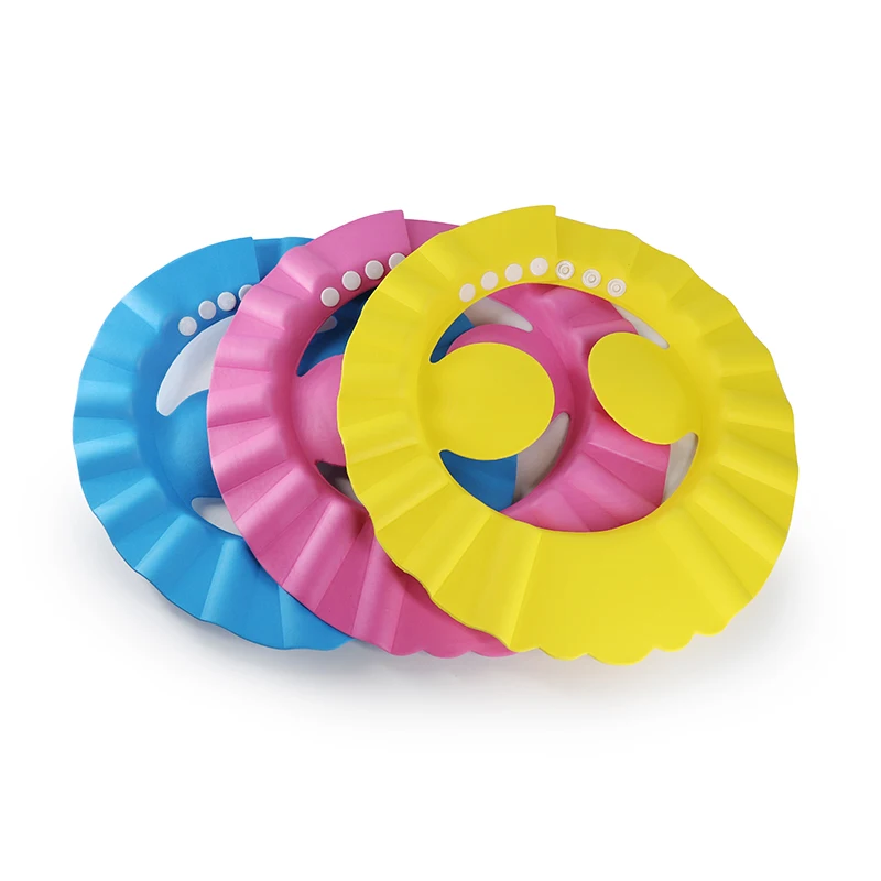 Wholesale Child Waterproof Safety Shower Hat Shampoo Bath Protection Eye Adjustable kids Hair Washing Eva Foam Baby Bath Hat