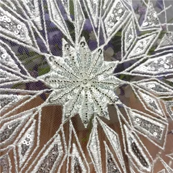 Customized High Quality Fashion Style Design Fancy Diamond Pattern Embroidery Lace Fabric With Sequin