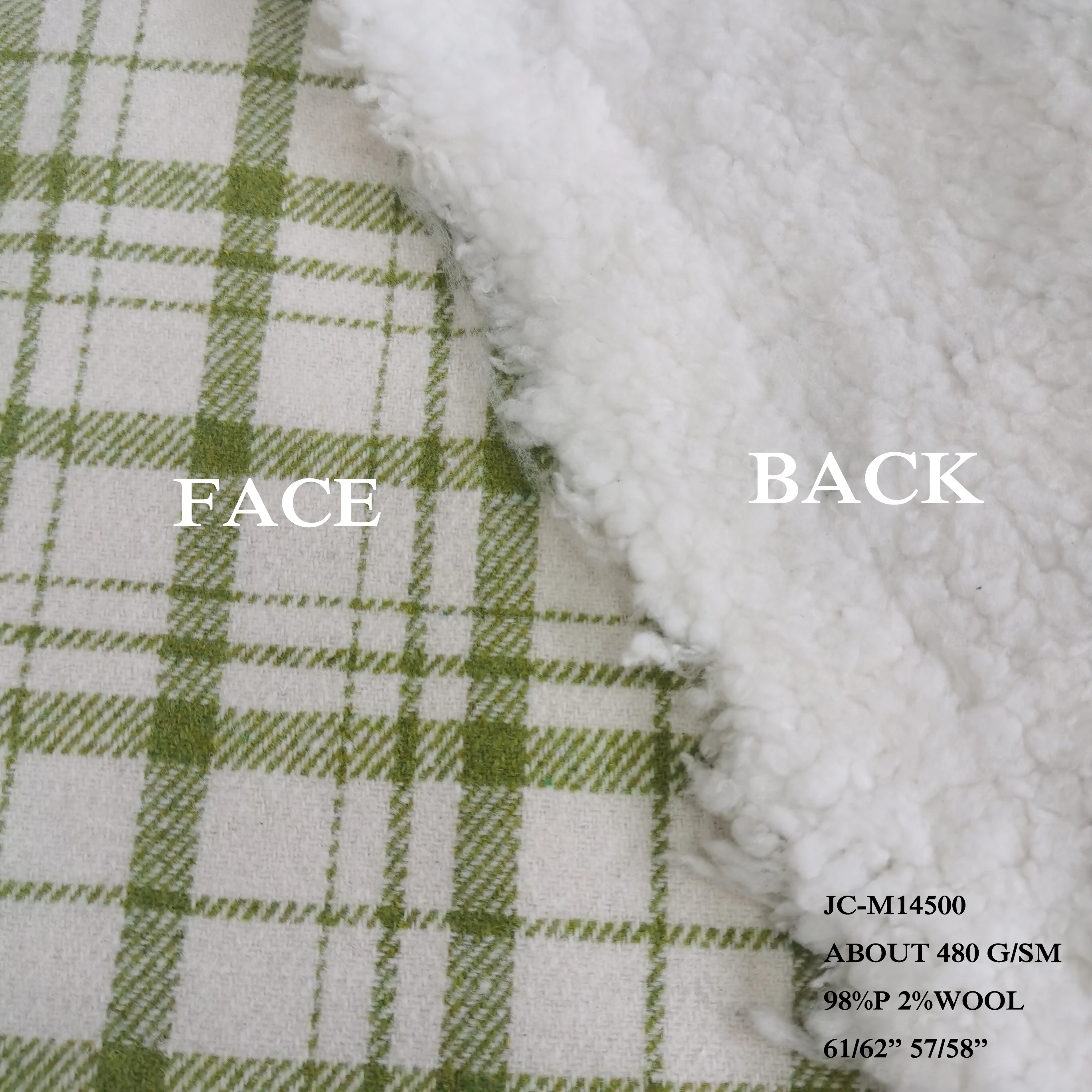 Polyester   Plaid Checks Woven Woolen Yarn Dyed Tweed Winter Fabric For Coat