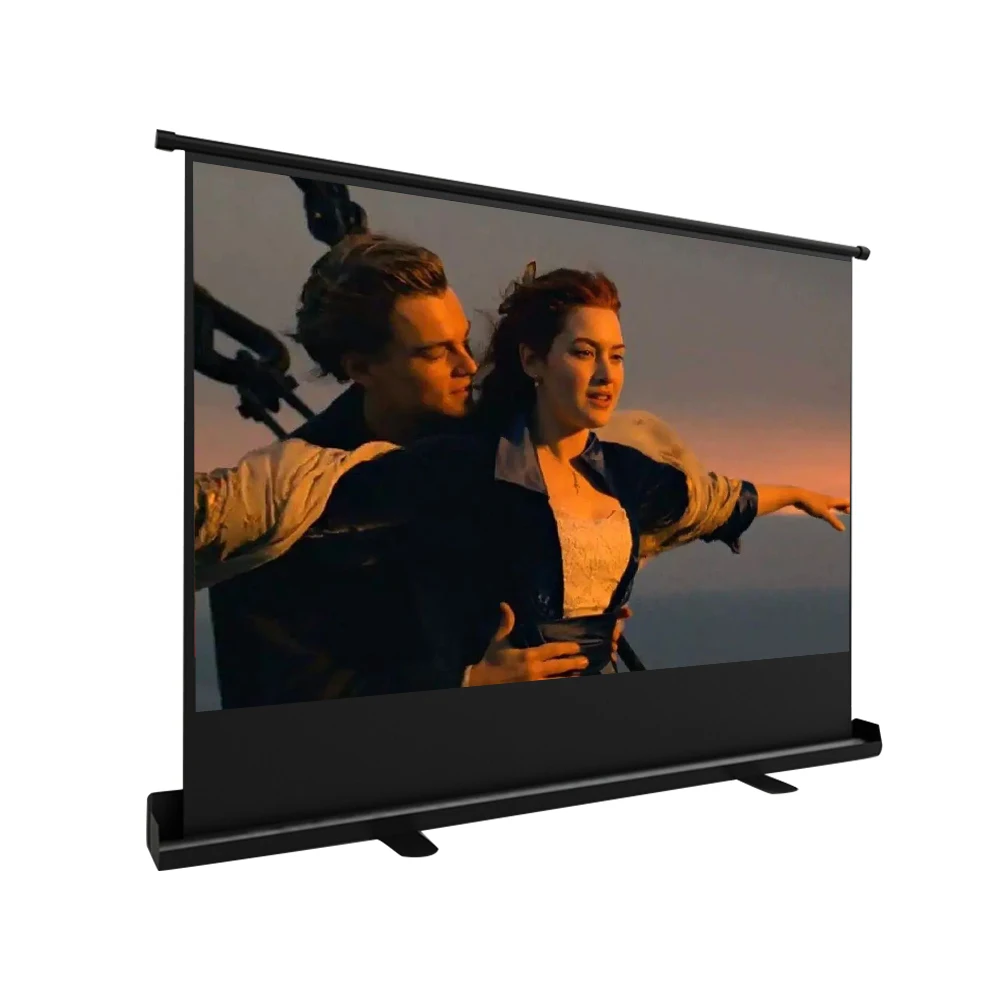 Популярный Электрический напольный проектор 2021, 30-120 дюймов, экран для проектора для дома и офиса