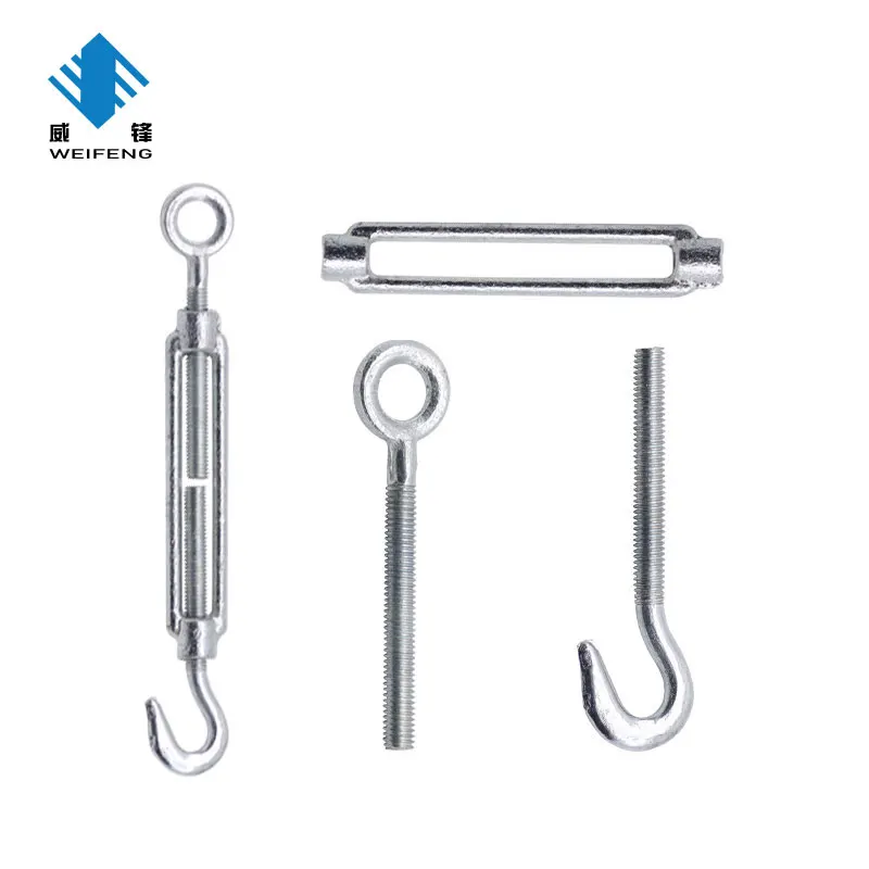 Din1480 Carbon Steel Drop Forged Small Turn Buckle M20 M3 Wire Rope 5/16 M16 Hot Dip Galvanized Open Body Turnbuckle