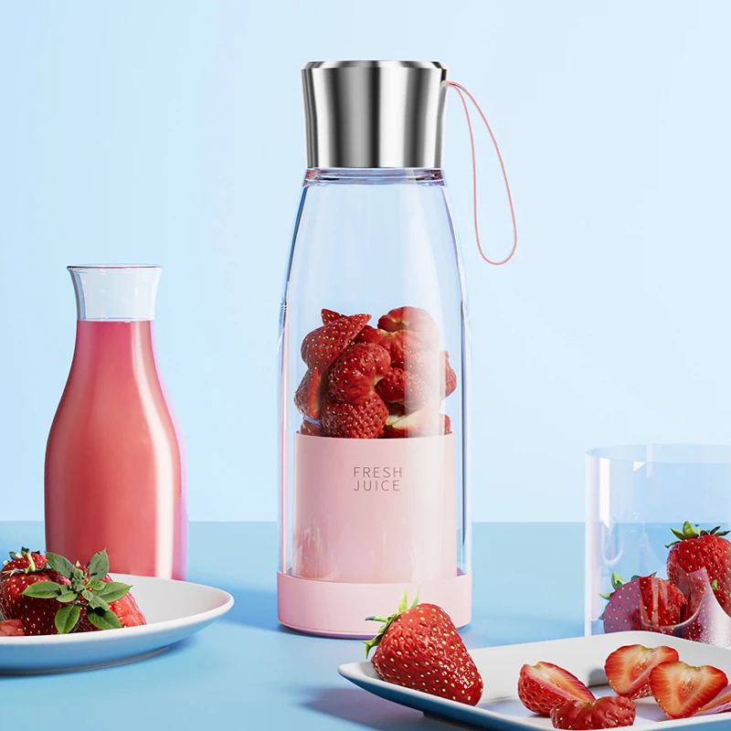 OEM gift customized 2024 new arrival New large capacity 450ml fresh fruit juicer rechargeable portable mini blender juice cup