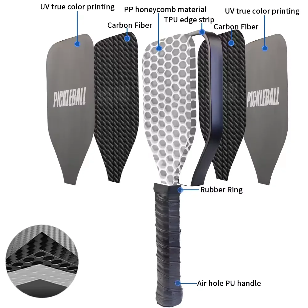 Precise And Ultra Long Handle Sweet Spot Training Core Practice Of Pickleball Paddle