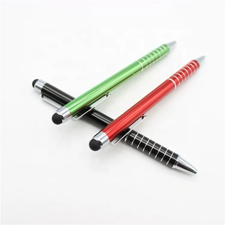 Corporate high-end touch screen pen personalized engraved metal custom logo electric shock pen