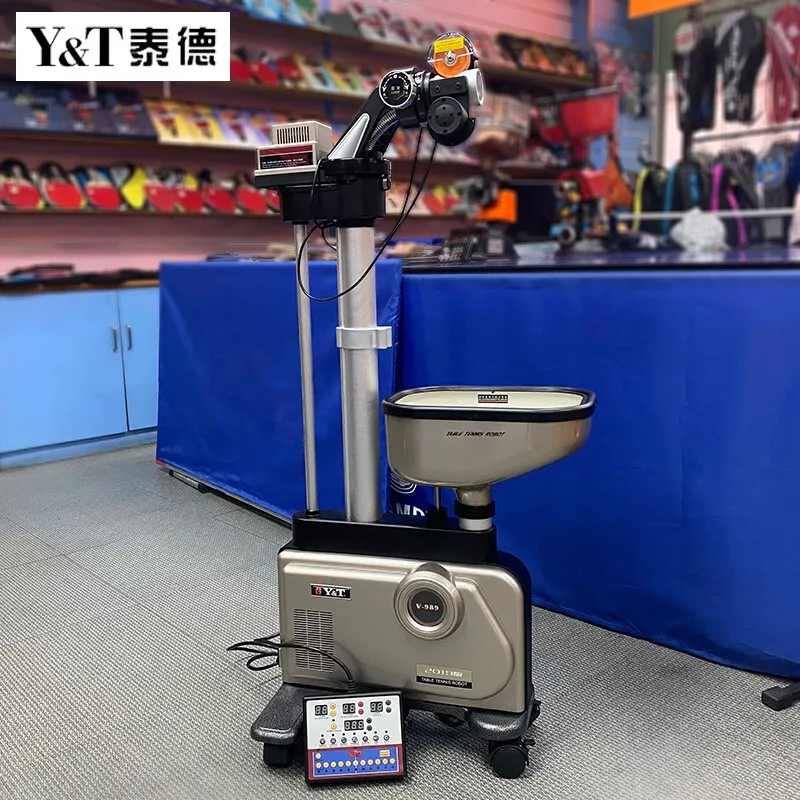 Y&T V989 high level ping pong machine Smart serve auto-recycle table tennis robot