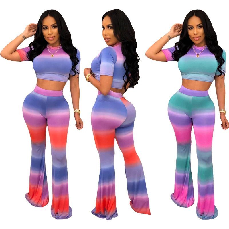 
Wholesale two piece outfit sets 2020 womens short top and pants two piece set women clothing 