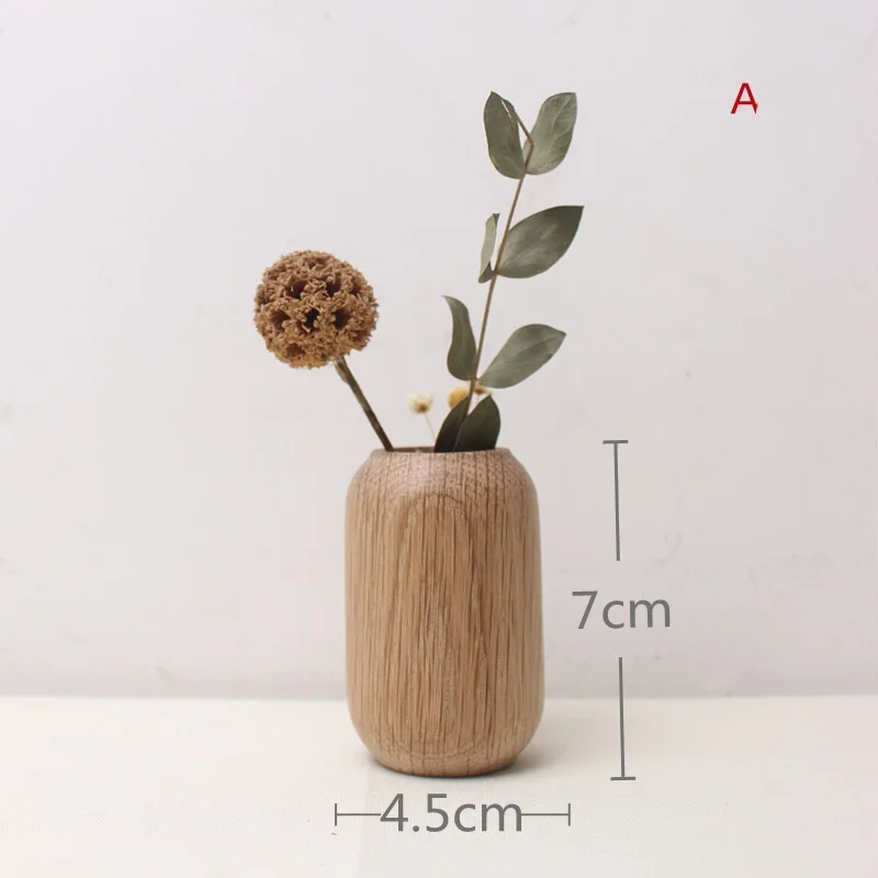groceries style solid wood dried flowers florist wooden crafts wooden ins vase surprised Silent Wind home decorative ornaments