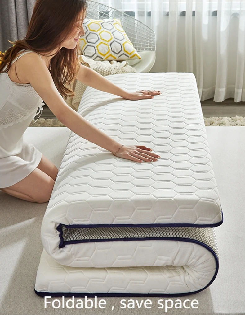 Wholesales folding rolled up king queen size healthy high sleep quality latex bed mattress in a box dormitory student tatami mat