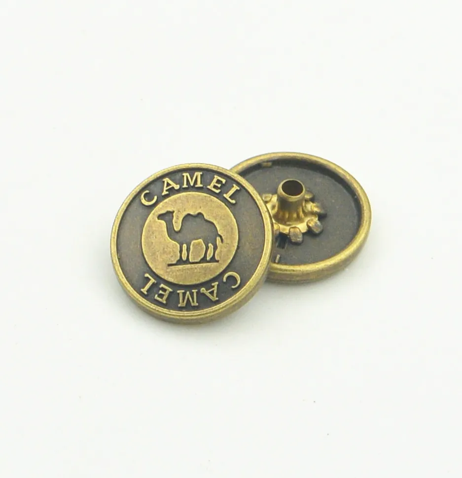 Factory Camel pattern design antique garment accessories colorful special stable Washable resin metal button