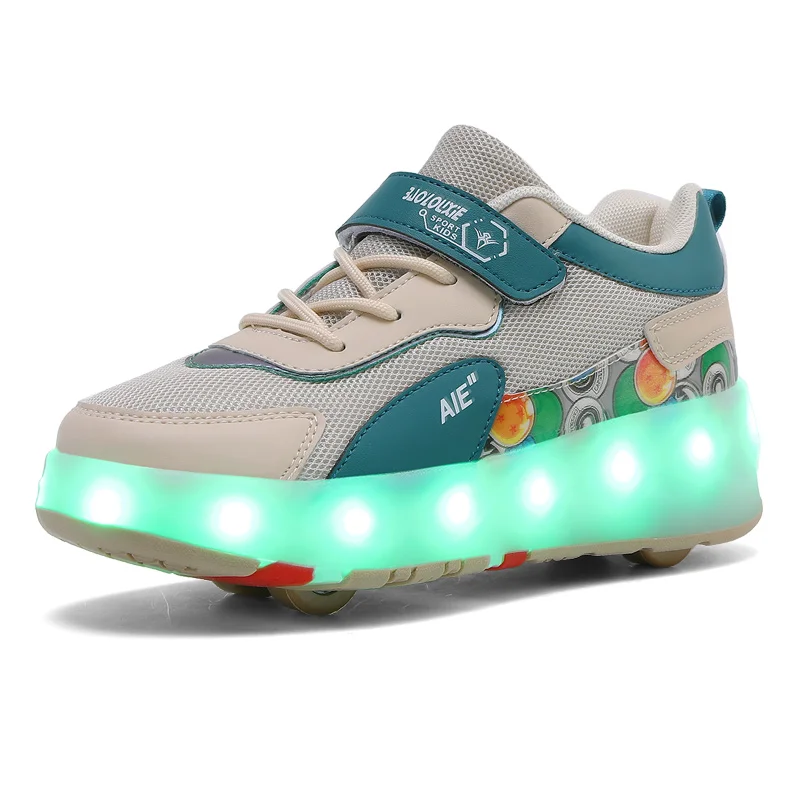 Kick Roller Skate Shoes For Kids Sneakers With 4 Wheels Led Light Up zapatillas con ruedas