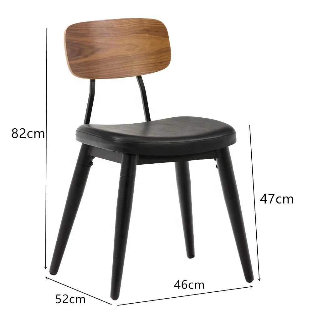 Amazon Wholesale North Euro Style Dining Chair with  PU Cushion with Back Rest GA2001C-45STP