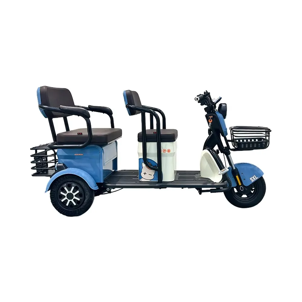 City Three Wheels Electric Scooter Fast Delivery New Double Electric Tricycle for Express Passenger & Cargo Use 60v Voltage