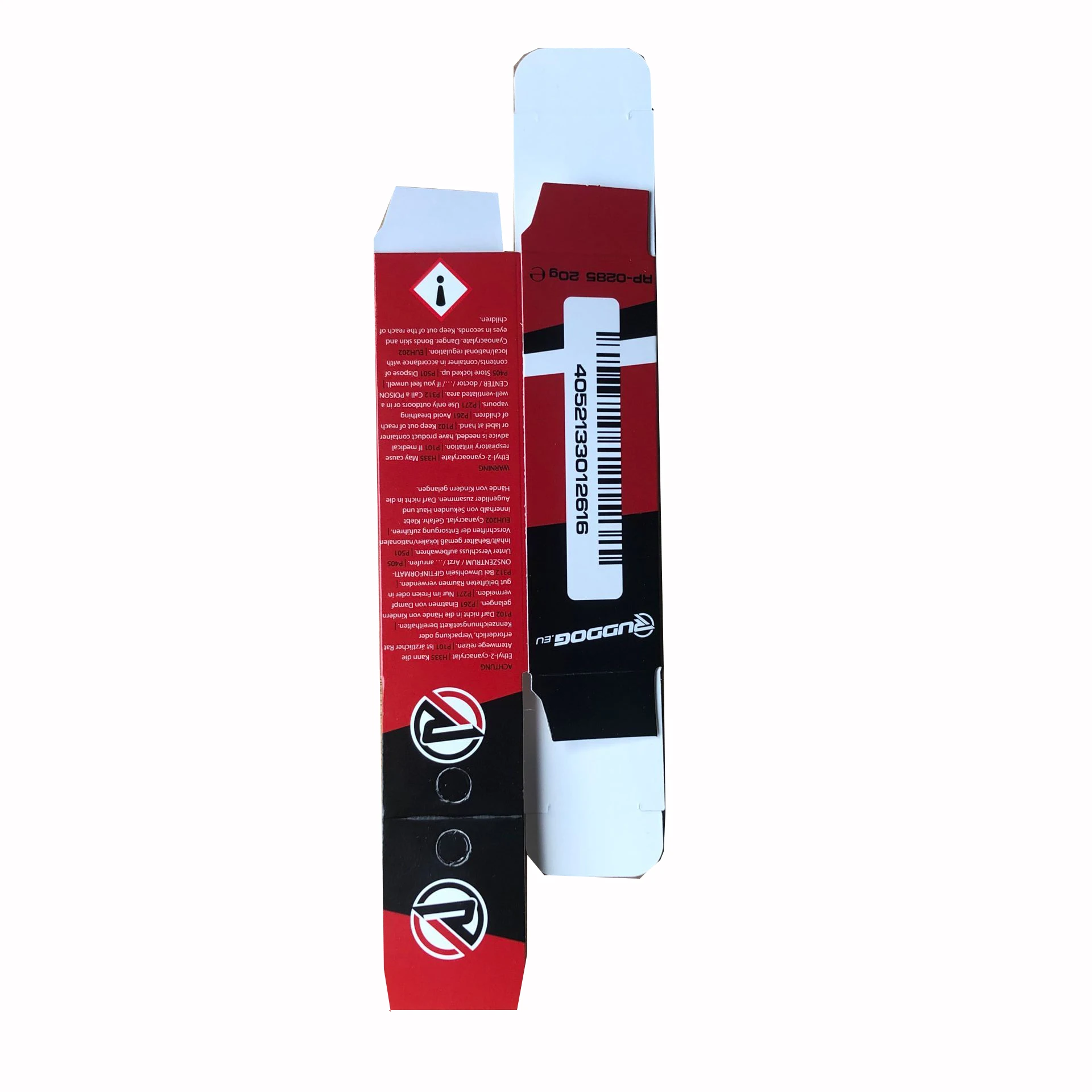 Factory custom 350 500 gram white cardboard reverse tuck folding box paper packaging boxes tire glue packaging