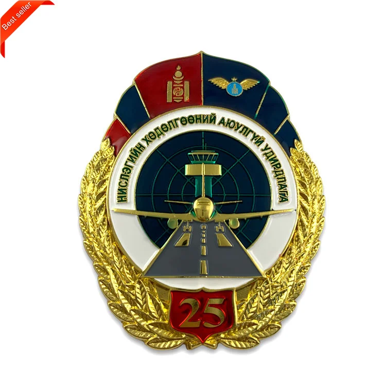 High Quality Customized Gold-plated 3D Design Zinc Alloy Sports Medal Honor Guard Army Lapel Pins Security Badge
