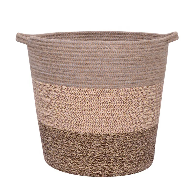YUJIN натуральная одежда ручной работы круглая плетеная хлопковая веревка тканые корзины для хранения белья с ручками ребенка