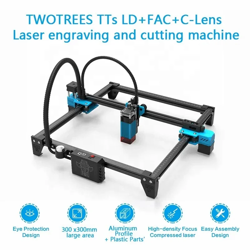 TWOTREES 2023 Newest Commercial And Industrial Use 10W Laser Engraving Machine Affordable Price Laser Printer Cutting Machine